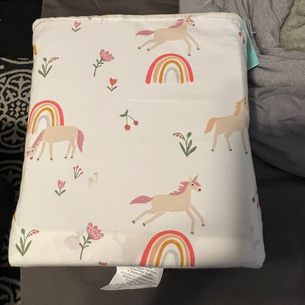 Target White and Pink Unicorn Sheets Whimsical Design